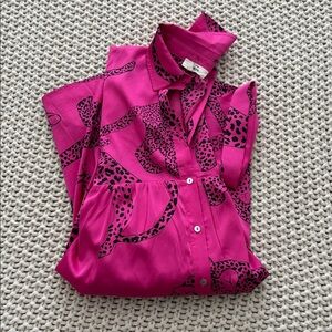 entro satin cheetah print mini dress